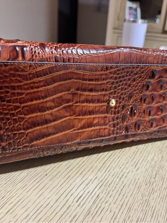 New Without Tags Brahmin Finley Satchel Croc-Embossed Leather - Picture 10 of 15